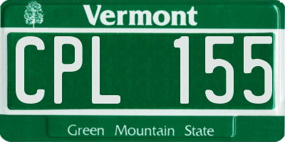VT license plate CPL155