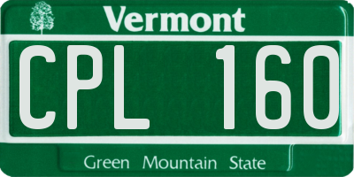 VT license plate CPL160