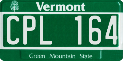 VT license plate CPL164