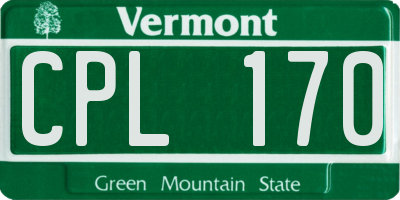 VT license plate CPL170