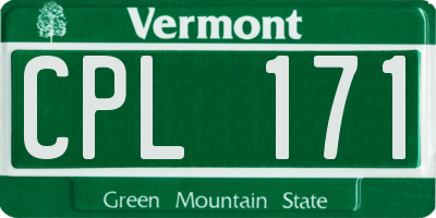 VT license plate CPL171
