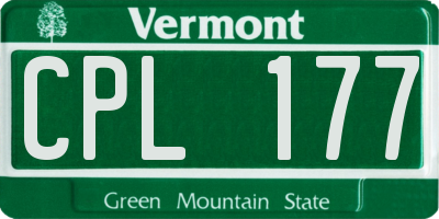 VT license plate CPL177