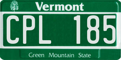 VT license plate CPL185