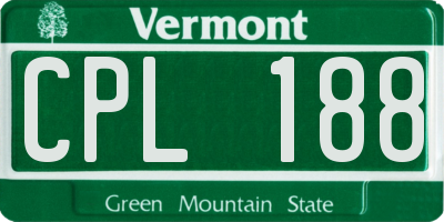 VT license plate CPL188