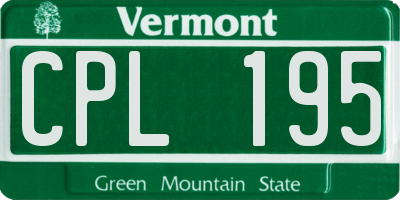 VT license plate CPL195