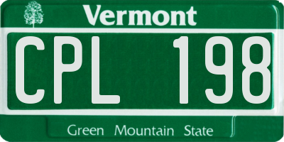 VT license plate CPL198