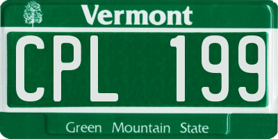 VT license plate CPL199