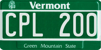 VT license plate CPL200