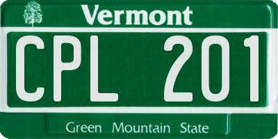 VT license plate CPL201