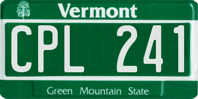 VT license plate CPL241