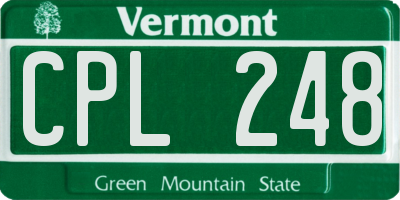 VT license plate CPL248