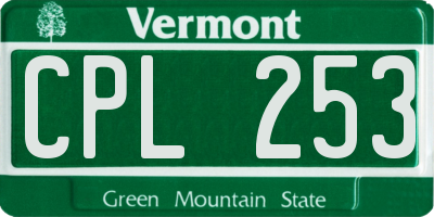 VT license plate CPL253