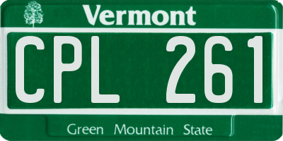 VT license plate CPL261