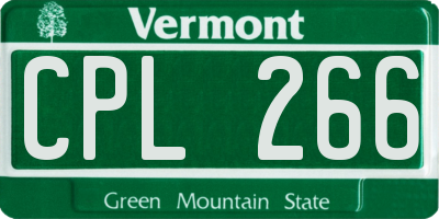 VT license plate CPL266