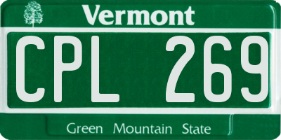 VT license plate CPL269