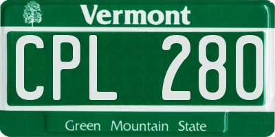 VT license plate CPL280