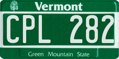 VT license plate CPL282