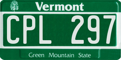 VT license plate CPL297