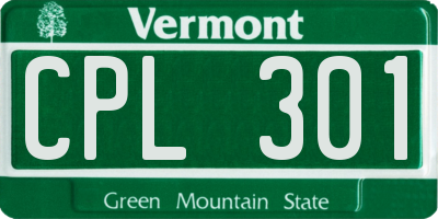 VT license plate CPL301