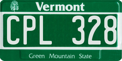 VT license plate CPL328