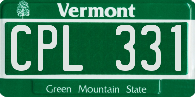 VT license plate CPL331