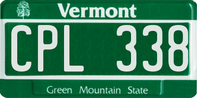 VT license plate CPL338