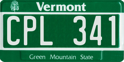 VT license plate CPL341