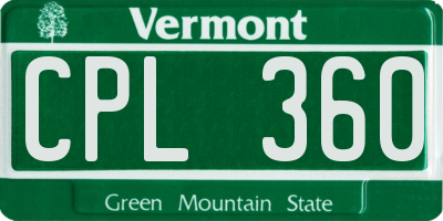VT license plate CPL360