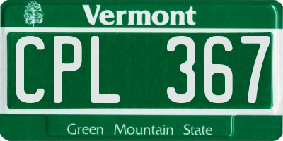 VT license plate CPL367