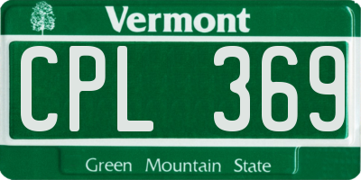 VT license plate CPL369