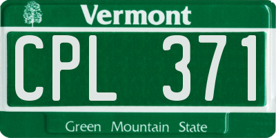 VT license plate CPL371