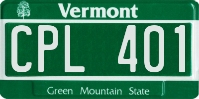 VT license plate CPL401