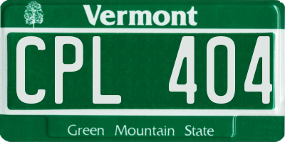 VT license plate CPL404