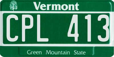 VT license plate CPL413