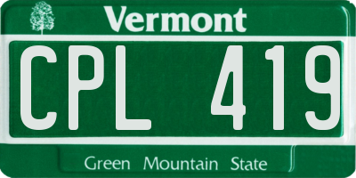 VT license plate CPL419