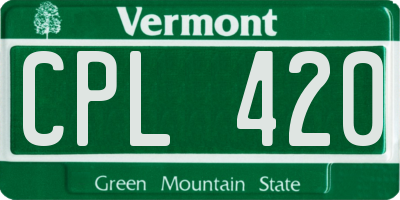 VT license plate CPL420