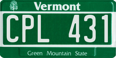 VT license plate CPL431