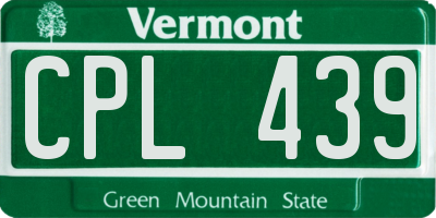 VT license plate CPL439