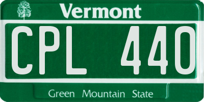 VT license plate CPL440