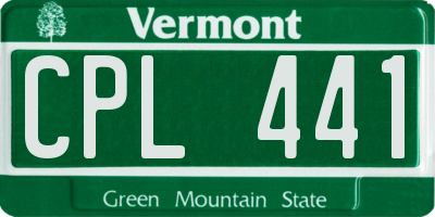 VT license plate CPL441