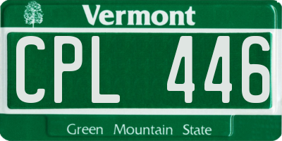 VT license plate CPL446