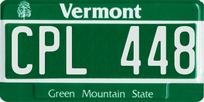 VT license plate CPL448