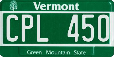 VT license plate CPL450