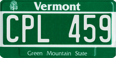 VT license plate CPL459