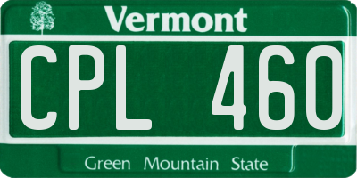 VT license plate CPL460