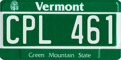 VT license plate CPL461