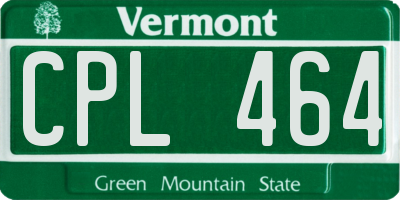 VT license plate CPL464