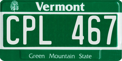 VT license plate CPL467