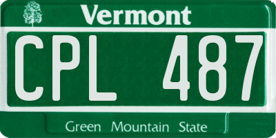 VT license plate CPL487