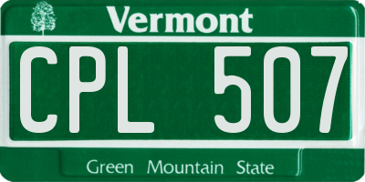 VT license plate CPL507